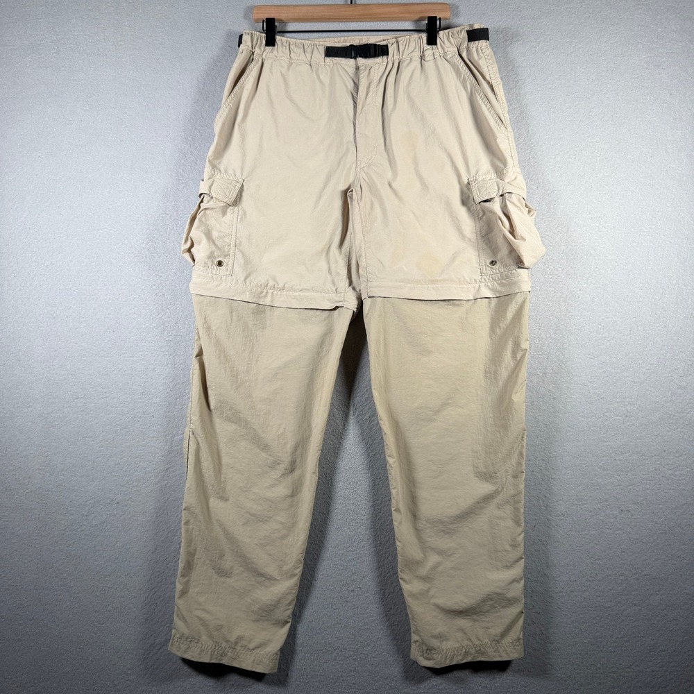 REI Mens Convertible Cargo Hiking Pants Tan Khaki Size M Zip Off 34x32 115316